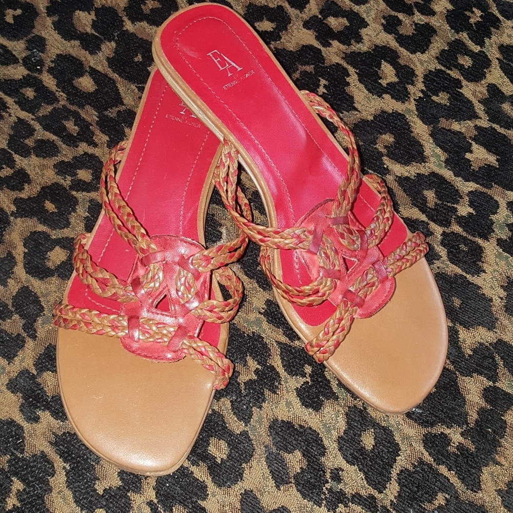 Etienne Aigner leather  slide sandal  size 6.5 M
